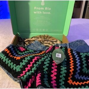 Farm Rio Crochet Demin Shorts 30 inch Waist New w/Tags